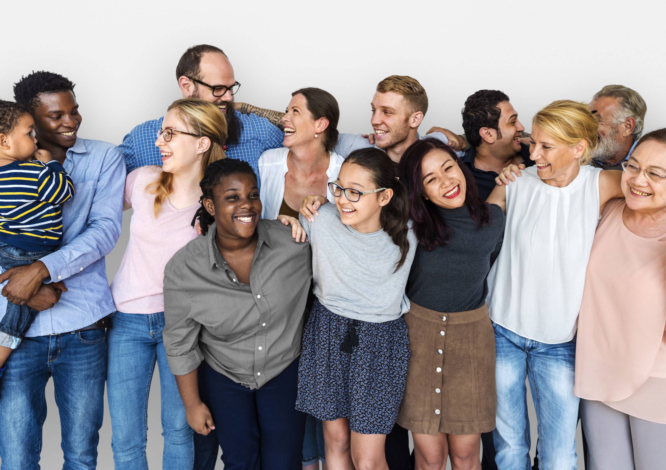 Diverse Group of People Together Studio Portrait